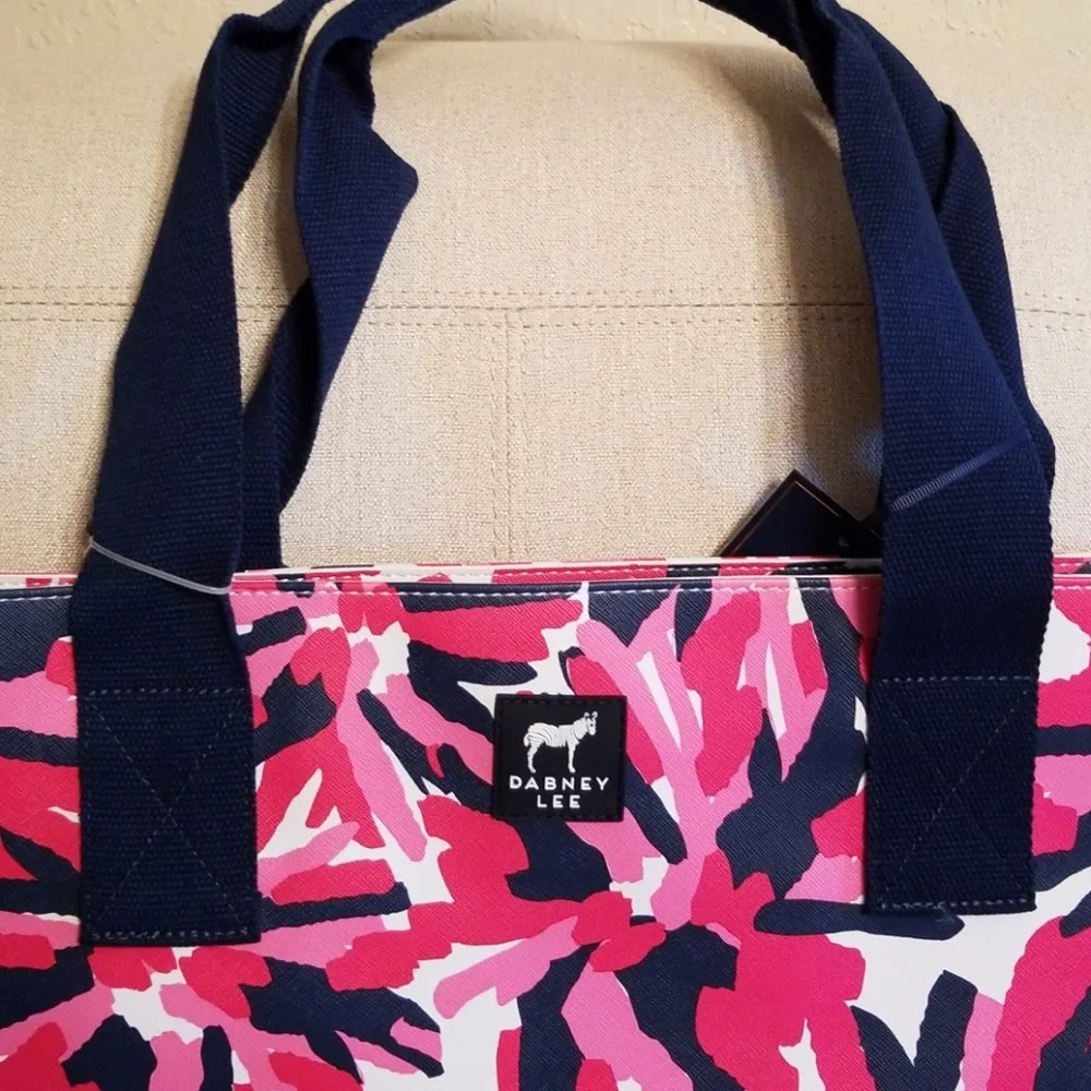 Dabney Lee Large Floral Pink White Tote